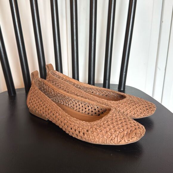 Joie leather woven flats ballet brown size 6.5 - Picture 4 of 9